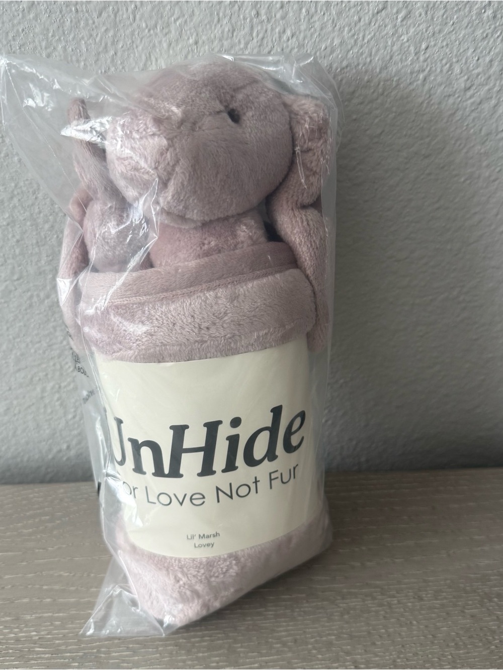 UnHide Lil' Marsh Lovey Plush Elephant - Rose Pink New